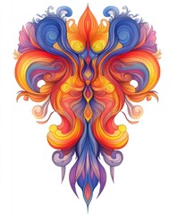 Wall Mural - A vibrant, abstract design featuring swirling colors and shapes resembling a heart.