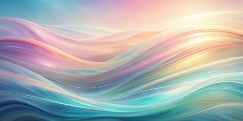 Wall Mural - Soft pastel abstract art with flowing waves and gentle, dreamy swirls in light and color, pastel, abstract art, flowing waves, gentle