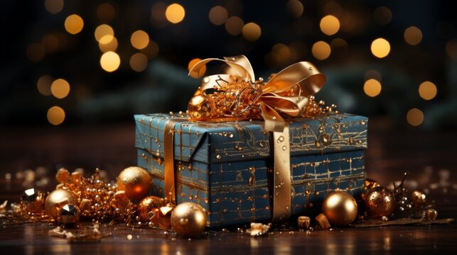 Christmas tree and Christmas gifts card design