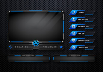 Poster - Twitch Overlay Template, Futuristic Black Blue Design
