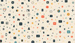 © mai - Repeating small icons, like stars, dots, or simple symbols, evenly spaced on a neutral background for a subtle pattern.