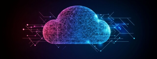 Poster - Abstract Cloud Computing Illustration.