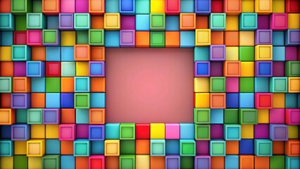 Wall Mural - Abstract geometric background with colorful squares, geometric, abstract, background, squares, shapes, colorful, design