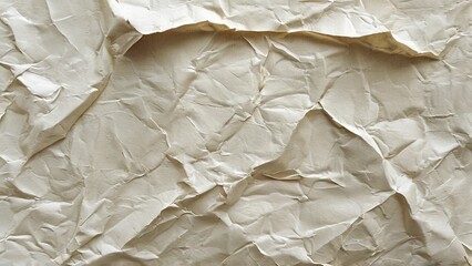 Canvas Print - Close-up of a wrinkled, off-white textured paper surface.