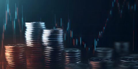 Poster - growth finance business money financial investment on economy banking management concept 3d backgrou