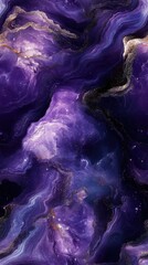 Canvas Print - Seamless marble pattern in dark purple with silver accents, [Abstract Background Marble], [Regal and luxurious]