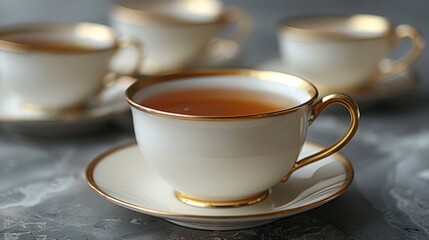 Golden Rimmed Teacup and Saucer