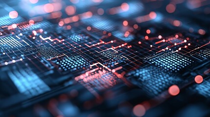 Poster - abstract 3d grid representing a website s architecture, backend development visualization, digital i