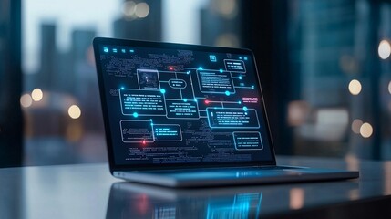 Poster - ai-powered chatbot interacting with users on a website, conversational design interface, smart tech 