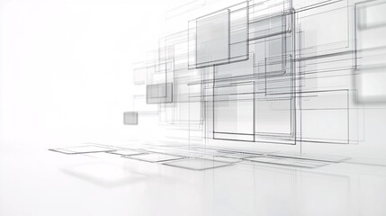 Poster - wireframe of a website layout with focus on user navigation paths, intuitive design concept, seamles