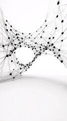 Poster - Abstract 3D wireframe structure of a website layout, futuristic web development visualization, digital design concept.