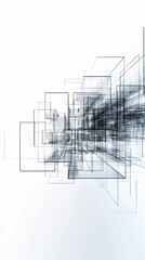 Poster - abstract 3d wireframe structure of a website layout, futuristic web development visualization, digit