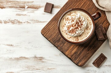 Canvas Print - Whipped Cream Coffee with Chocolate