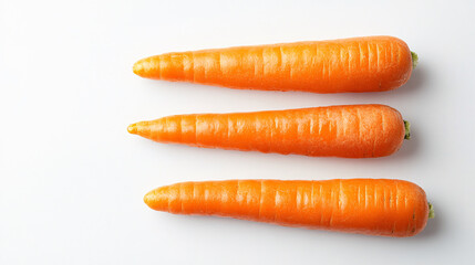 Poster - Three Carrots on a White Background