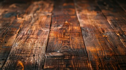 rustic wooden table surface with rich grain texture soft natural lighting emphasizing warmth and cha