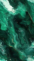 Canvas Print - Seamless abstract marble in deep emerald with soft white veins, [Abstract Background Marble], [Lush and elegant]