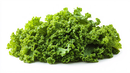 Poster - Fresh Green Kale Leaves on White Background