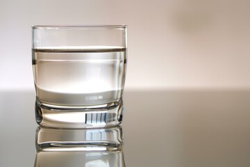 Poster - Glass of water is standing on a reflective surface