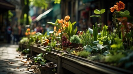 different potted plants and seedlings