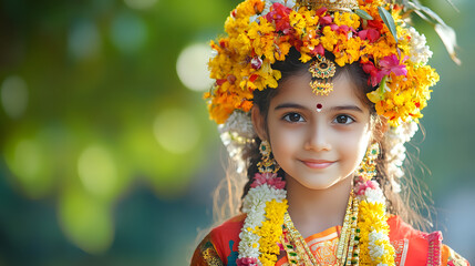 Girl with Kerala festive costume