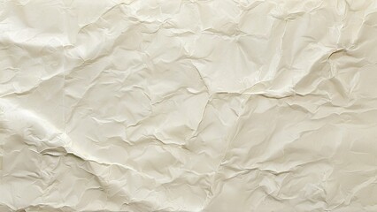 Wall Mural - Close-up of a crumpled sheet of white paper with a textured surface.