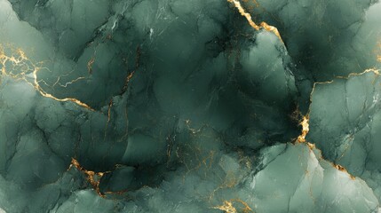 Poster - Seamless marble texture in soft olive with subtle gold veins, [Abstract Background Marble], [Earthy and elegant]