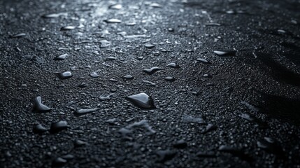 Sticker - A black asphalt road and an empty dark street scene are displayed on a background of studio room interior texture.