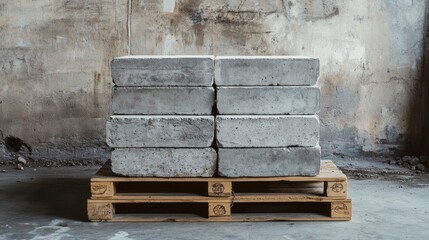 Sticker - Stack of Concrete Blocks on Wooden Pallet