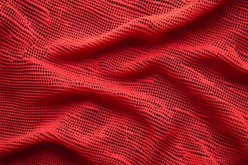 Football jersey fabric texture top view in red