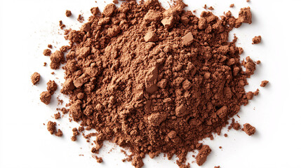 Wall Mural - Closeup of Cocoa Powder on White Background