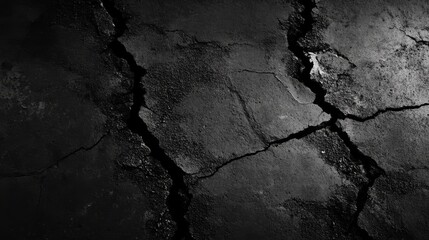 Poster - Image of cement floor texture in black and white on a high resolution background of an old vintage grunge texture