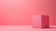 © ART IS AN EXPLOSION. - A pink cube is sitting on a pink background