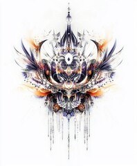 Wall Mural - A vibrant, intricate design featuring a stylized skull and ornate elements.