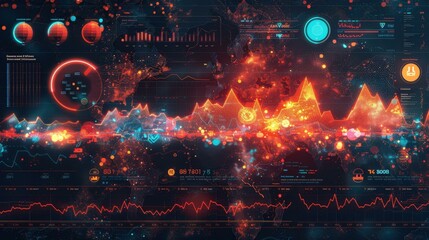 Poster - Futuristic Technology Interface with Data and Graphs