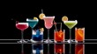 © Kartik - Colorful cocktails on black background