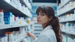© 69 - Pharmacist focused on selecting the correct medication, showcasing accuracy and expertise in prescription fulfillment.