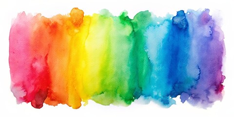 Sticker - Abstract Watercolor Rainbow, Colorful, Gradient, Painting, Art