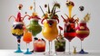 © Kartik - Wide assortment of freakish cocktails on a white background