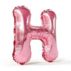 Canvas Print - Bright Pink Inflatable Text H with Fluffy Features