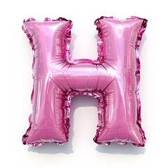 Canvas Print - Bright Pink Inflatable Text H with Fluffy Features