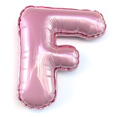 Canvas Print - Bright Pink Inflatable Text F with Fluffy Features