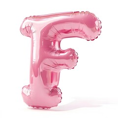 Canvas Print - Bright Pink Inflatable Text F with Fluffy Features