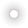 © Vii - Halftone circle element. Halftone dots background. Halftone effect vector pattern. Radial, radiating lines.