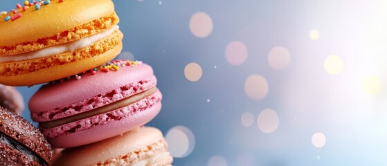 Wall Mural -  A close-up of a person holding a stack of macaroni and cheese