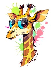 Poster - Cool Giraffe with Sunglasses