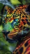 © IQ-Photography - Close up portrait of a leopard in amazon jungle, Vertical wallpaper