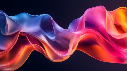 Wall Mural - Colorful abstract waves flowing gracefully in a smooth gradient pattern