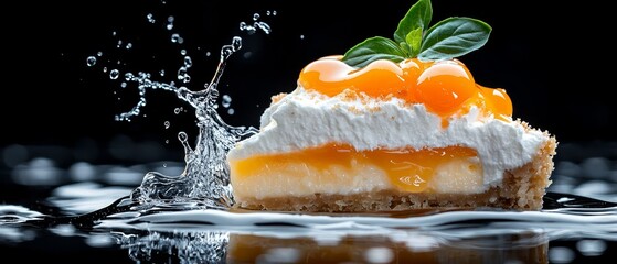 Sticker -  A cake topped with oranges and a drizzle of water