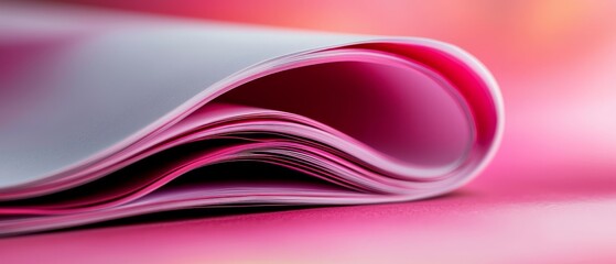 Canvas Print -  A tight shot of pink-white paper with a hazy corner of a creased paper imprint visible