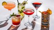 © Kartik - Set with different cocktails on white background